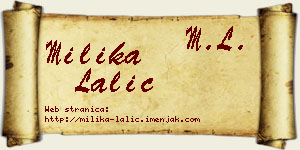 Milika Lalić vizit kartica